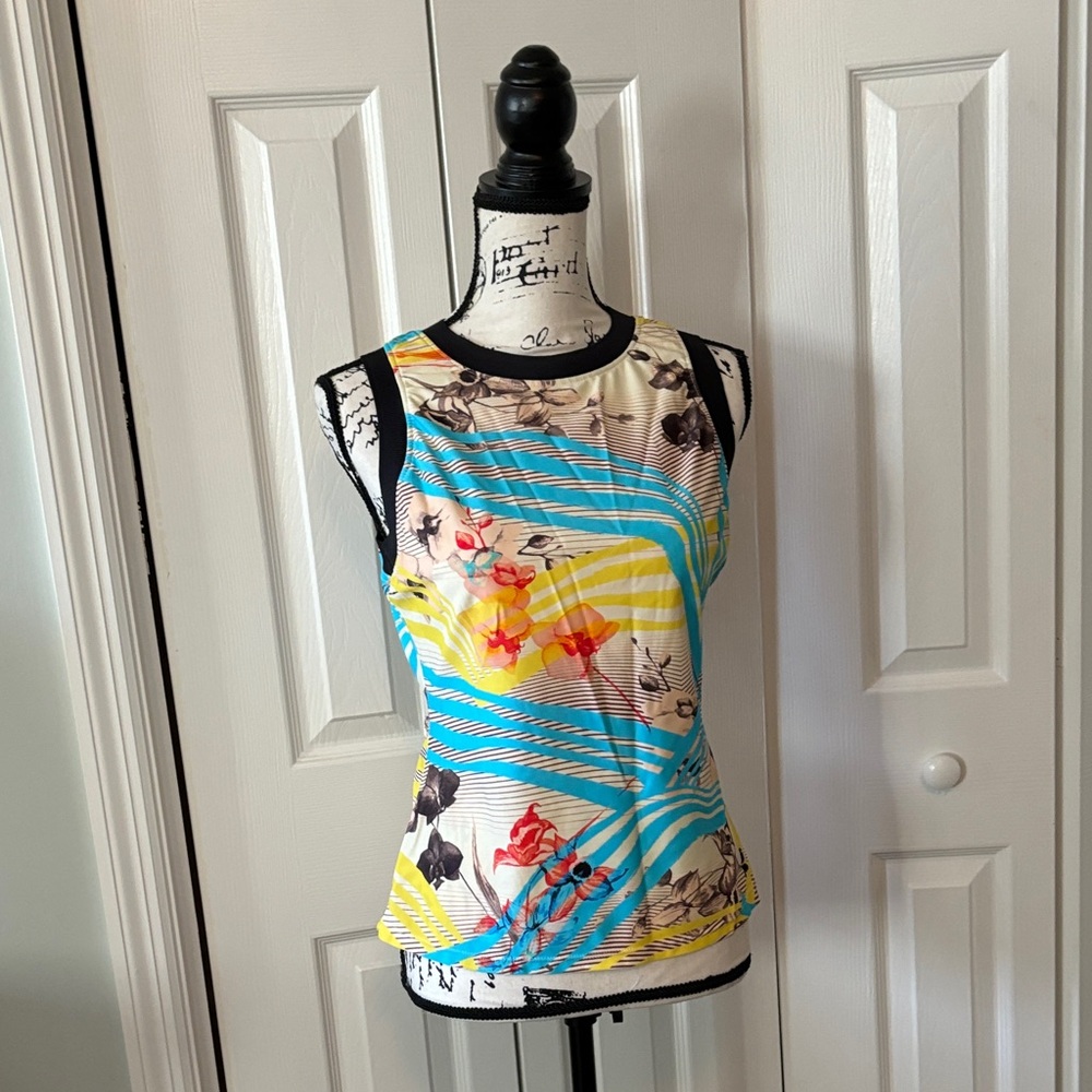 Hapari Floral Stripe Tank Swim Top